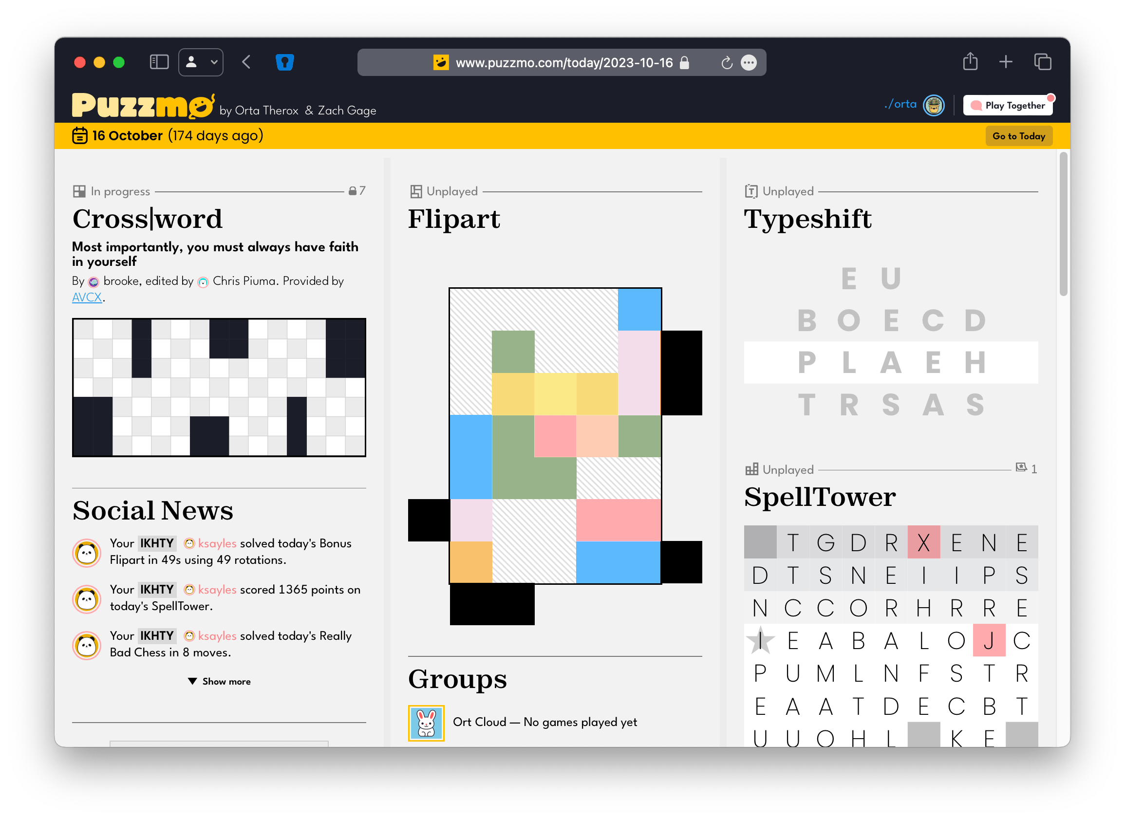 Today page on day one