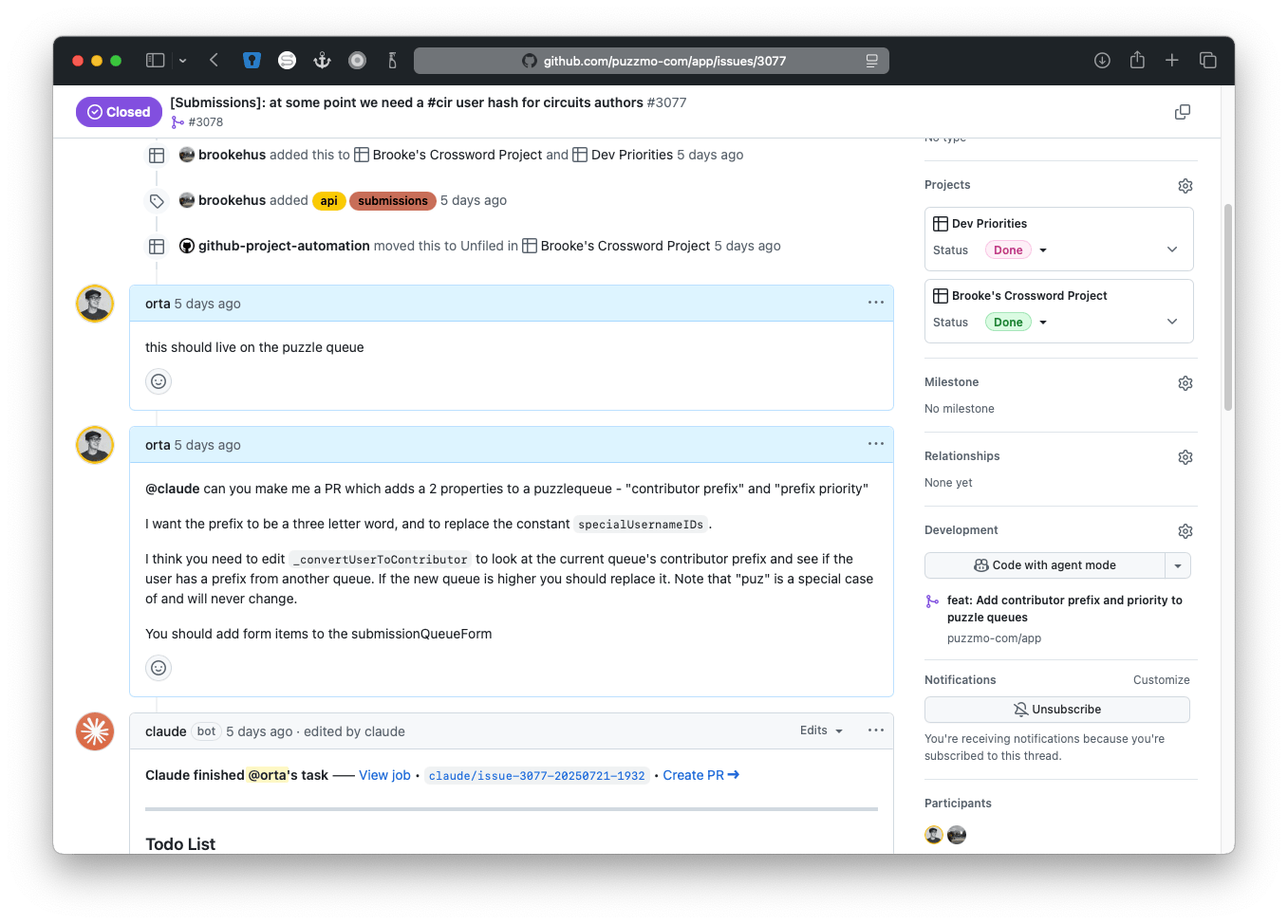 Another screenshot of a github issue